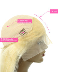 Remy Human Hair Body Wave Hair 13x4 Lace Frontal Wig 8-24inch 613 Color