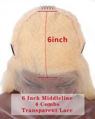 Remy Human Hair Body Wave Hair 13x6 Lace Frontal Wig 12-26inch 613 Color