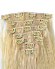 Clip In Human Hair Extensions Brazilian Remy Straight Hair 613 Color 7 Pieces/Set 120 grams