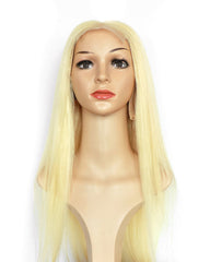 Remy Human Hair Straight 4x4 Lace Closure Wig 10-24inch 613 Color