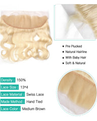 Remy Brazilian Human Hair Bundles Weaves with 13x4 Lace Frontal Body Wave Hair 613 Color