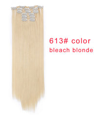 Clip In Synthetic Hair Extensions 6 Pieces 22inch Long Hairpiece Straight Hair