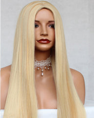 Remy Human Hair Straight None Lace Hair Wig 26inch 613 Color