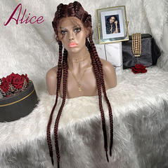 Synthetic Lace Front Braids Wigs With Baby Hair Long Braided Wig For Women