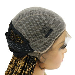 Long Black Box Braided Lace Front Wigs Cornrow Synthetic Full Wig With Baby Hair