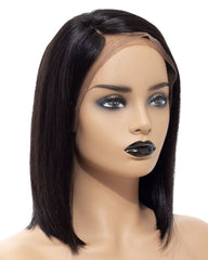 Remy Human Hair Straight Short Bob 13x4 Lace Front Wig