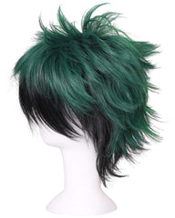 All Green Short Curly Prestyled Natural Cosplay Wig for Halloween