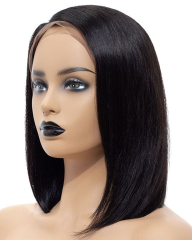 Remy Human Hair Straight Short Bob 13x4 Lace Front Wig