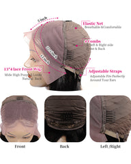 Ombre Remy Human Hair Body Wave Hair 13x4 Lace Frontal Wig 12-24inch 1B/30 Color