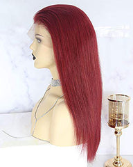 Human Hair Straight 360 Lace Frontal Wig 8-26inch 99J Color
