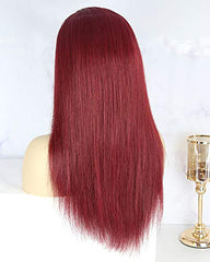 Remy Human Hair Straight 13x6 Lace Frontal Wig 8-26inch 99J Color
