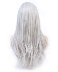 ATOZWIG Long Straight 22Inch Silver Heat Resistant Fiber Synthetic Cosplay Wigs
