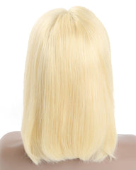 Remy Human Hair Straight Short Bob 13x6 Lace Front Wigs 613 Color