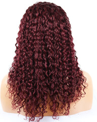 Remy Human Hair Curly Wave Full Lace Wig 16-24inch 99J Color