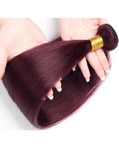 Remy Braziian Straight Human Hair 3 Bundles 8-28inch 99J Color