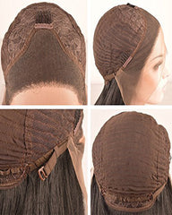 Synthetic Wig Middle Parting Lace Front Wigs for Women Long Wavy Heat Resistant Glueless Brown Wig 22 inches