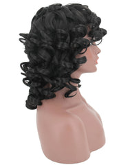 Short Curly Kinky Wigs for Black Women Synthetic Hair Wig Heat Resistant Wigs with Wig Cap