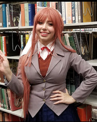 Synthetic Wig Long Coral Cosplay Wig with Long Ponytail and Bowknot for Women