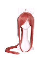 Synthetic Wig Long Coral Cosplay Wig with Long Ponytail and Bowknot for Women