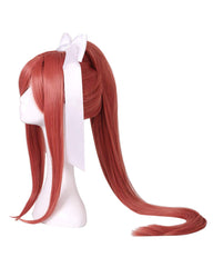 Synthetic Wig Long Coral Cosplay Wig with Long Ponytail and Bowknot for Women