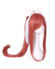 Synthetic Wig Long Coral Cosplay Wig with Long Ponytail and Bowknot for Women