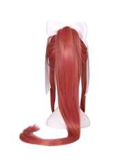 Synthetic Wig Long Coral Cosplay Wig with Long Ponytail and Bowknot for Women