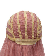 Synthetic Wig Long Coral Cosplay Wig with Long Ponytail and Bowknot for Women