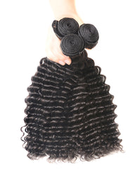 Remy Braziian Deep Wave Human Hair 3 Bundles 10-28inch Natural Color