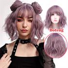 Halloween Cosplay Wig Short Wavy Curly Hair Bob Wigs With Bangs Cosplay Party