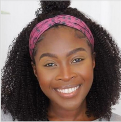 Deep Curly Black Daily Wear Short Synthetic Hair With Headband Wig Heat Safe Wig