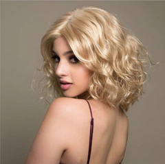 Short Wavy Blonde Synthetic Heat Resistant Wigs For Women Daily Wear