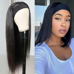 Fashion Long Straight Headband Wig Heat Resistant Synthetic Hair For Black Women