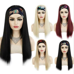 Long Straight Headband Wigs for Black Women Synthetic Headband Wigs 20 In