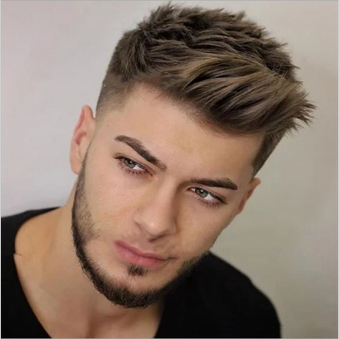Men's Short Pixie Cut Wigs Brown Synthetic Wigs ]Retro Natural Looking Wigs
