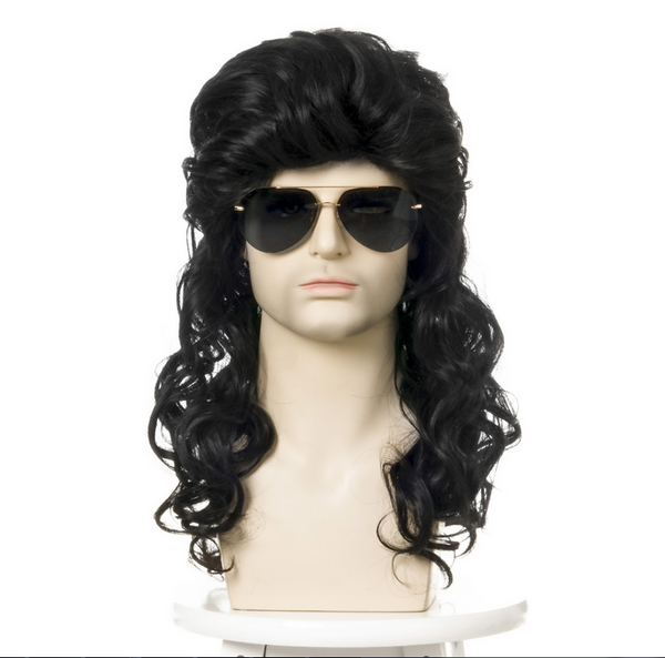 70's 80's men's rock party long curly hair character Halloween Cosplay