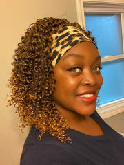 Kinky Curly Hair Headband Wigs for Women Afro Wigs Brown Blond Ombre Synthetic