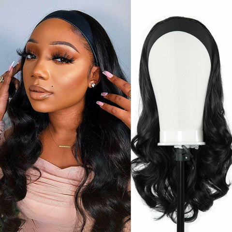 Details about  Headband Wig Body Wave For Black Women Long Wavy Wig Natural Looking For Daily