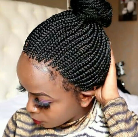 Short Curly Hair Wig Box Braid Wigs Black No Lace African Braid Heat Resistant