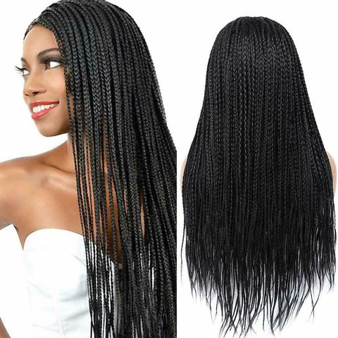 Braided Wigs Black Long Straight Synthetic Twist Braids Wig Natural For Women