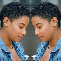 Hot Short Afro Curly Synthetic Hair Pixie Cut Wigs is Fashion for Black Women