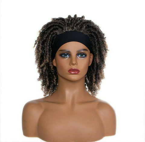 Short Headband Wigs Synthetic Braided Wigs for Black Women Ombre Locs Twist Wigs