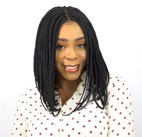 Short Box Braided Hair Wigs Synthetic Twist Braids Wig Soft Glueless Middle Part