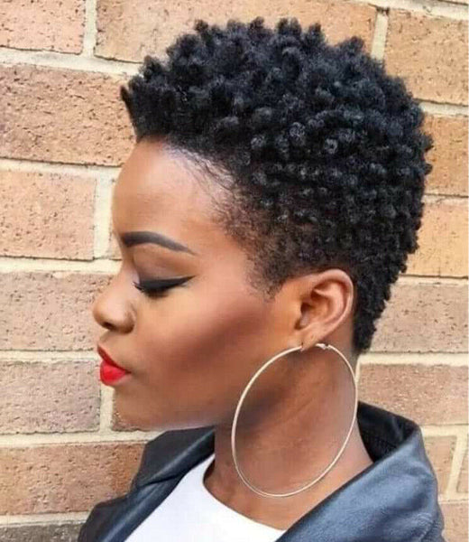 Short Curly Wave Synthetic Pixie Cut Wig Black Party Full Hair for Black Women