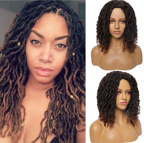 Crochet Box Braid Dreadlock Wigs Black Synthetic Hair Headband Wig Saft #1b/27