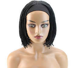Women Short Afro Curly Wig Box Braid Wigs Black Synthetic None Lace Party Wigs