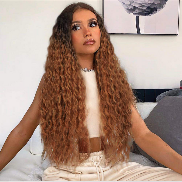 Women Wigs Long Kinky Curly Synthetic Heat Resistant Cosplay Red Black Brown