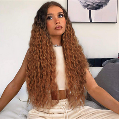 Women Wigs Long Kinky Curly Synthetic Heat Resistant Cosplay Red Black Brown