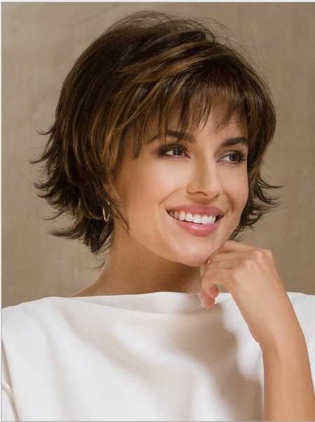 Ladies Short Wig Blonde Black Brown Wig Bob Pixie Boycut Wispy Fashion Wigs