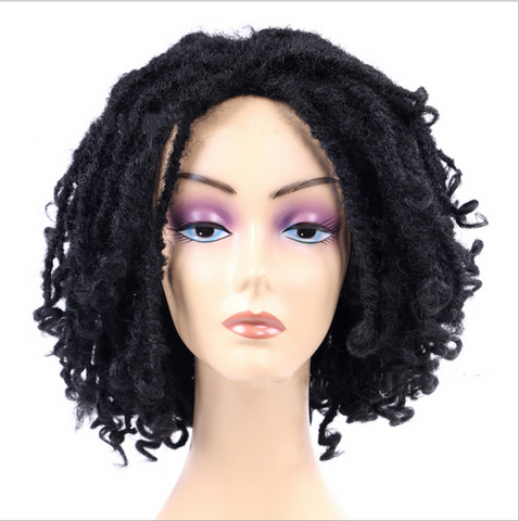 Short Dreadlock Crochet Twist/Afro Kinky CurlySynthetic Wig Braids Bohemian