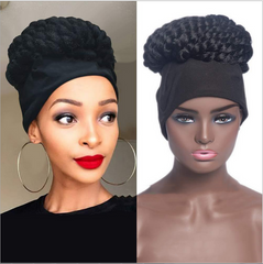 Braids Wig with Headband Wig Cornrow Braided Wigs for Black Women Head-Wrap Wigs